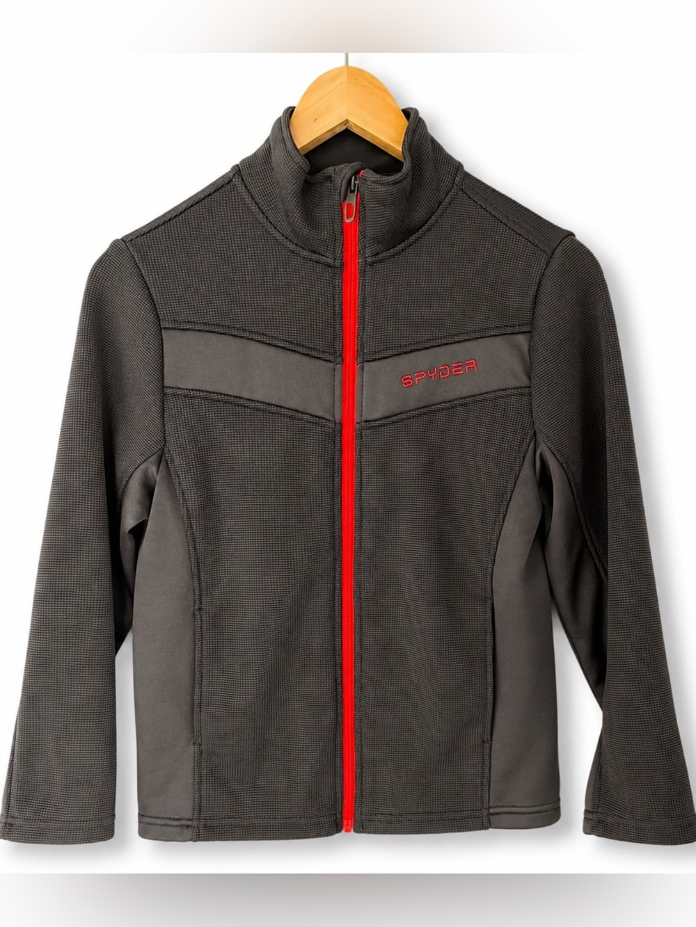Spyder Kids Black Jacket with Red Zip Accents L/G 10/12